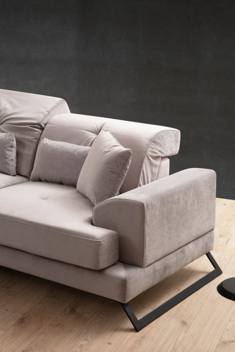 Atelier Del Sofa Frido Right L3+Chl Sofá Esquinero Gris Claro 190 cm x 304 cm