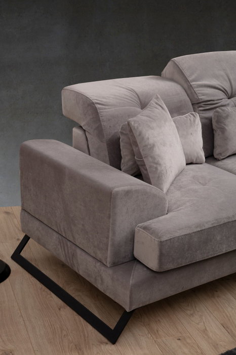 Atelier Del Sofa Frido Right L3+Chl Sofá Esquinero Gris Claro 190 cm x 304 cm