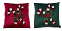 DKD Home Decor Fundas Cojín Velvet 45x45 Surtido Verde y Rojo