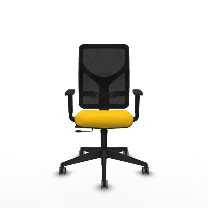 PIQUERAS Y CRESPO Silla de oficina Motilla con mecanismo Sincro/Traslack, Amarillo y Negro