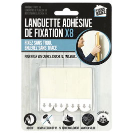 Je cherche une Idee Tiras Adhesivas Colgar Cuadros 1,5 Kg Sin Agujeros Fuerte Sujección