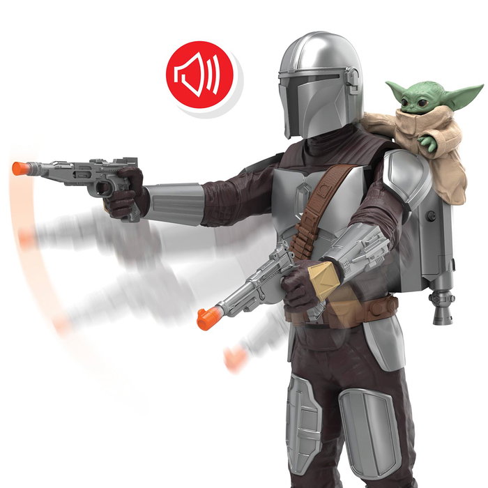 Hasbro Star Wars Mandalorian y Grogu Figura de Acción Electrónica con Sonidos - 28 cm - Juguete para Niños +4 Años - Modelo G2842