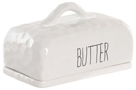 DKD Home Decor Mantequillera de Porcelana HUIDE 26 Blanca