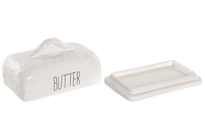 DKD Home Decor Mantequillera de Porcelana HUIDE 26 Blanca DKD Home Decor Mantequillera de Porcelana HUIDE 26 Blanca