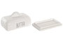DKD Home Decor Mantequillera de Porcelana HUIDE 26 Blanca