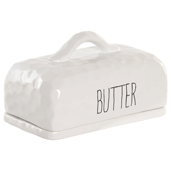 DKD Home Decor Mantequillera de Porcelana HUIDE 26 Blanca DKD Home Decor Mantequillera de Porcelana HUIDE 26 Blanca