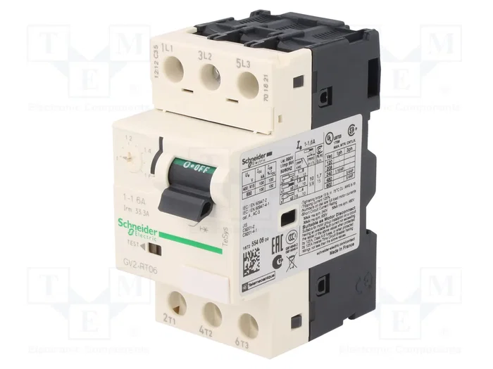 SCHNEIDER ELECTRIC Interruptor motorizado GV2RT06 0,37/0,55kW 230÷690VAC SCHNEIDER ELECTRIC Interruptor motorizado GV2RT06 0,37/0,55kW 230÷690VAC