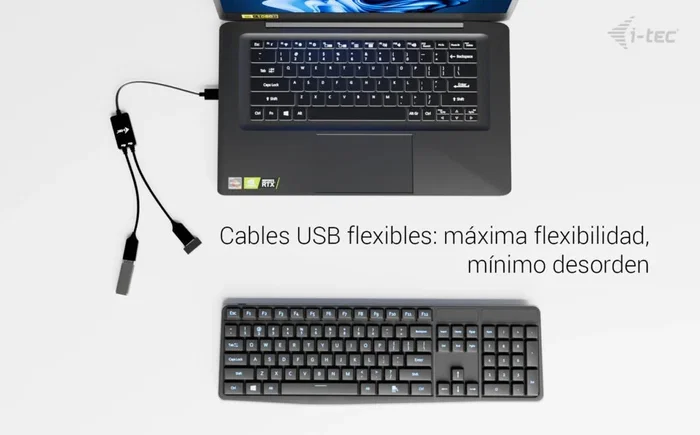 I-TEC USB-A Cable HUB 2 Port (2x USB-A) Negro