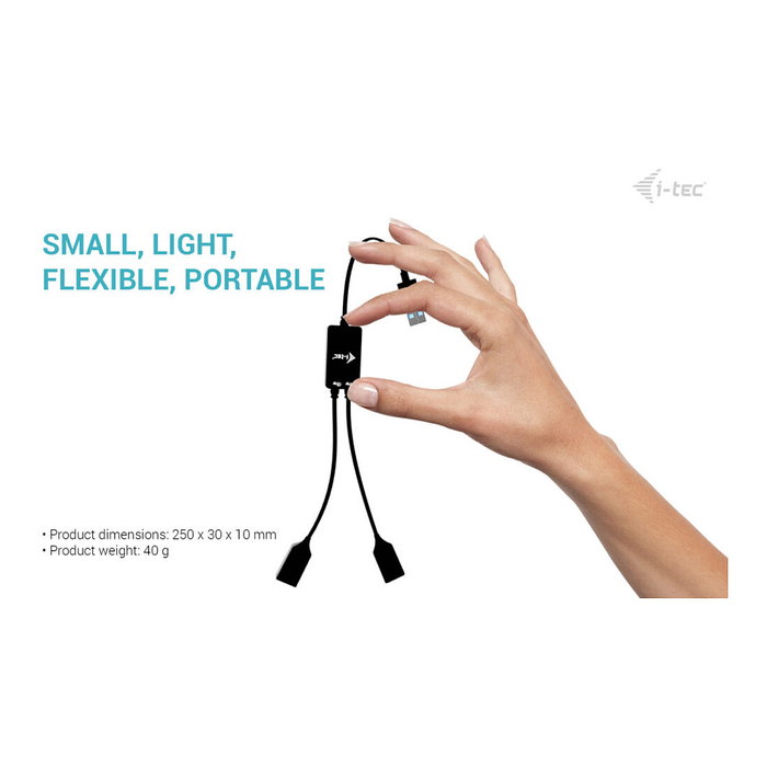 I-tec Hub USB-A 2 en 1 U3CBLHUB2A con 2 puertos USB-A Negro I-tec Hub USB-A 2 en 1 U3CBLHUB2A con 2 puertos USB-A Negro
