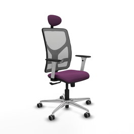 PIQUERAS Y CRESPO Silla de oficina Motilla con mecanismo Sincro, Morado y Gris