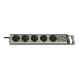 Brennenstuhl Super-Solid Protector Sobretensión 5 Tomas 13.5kA 2.5m Plata