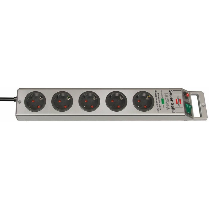 Brennenstuhl Super-Solid Protección contra sobretensiones 5 salidas AC Plata