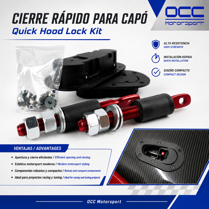Occ Motorsport Kit Cierre Capot Aero Negro
