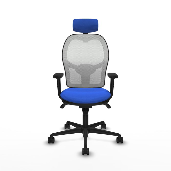 PIQUERAS Y CRESPO Silla de oficina Jorquera con mecanismo Sincro, Tela Azul y Malla Blanca PIQUERAS Y CRESPO Silla de oficina Jorquera con mecanismo Sincro, Tela Azul y Malla Blanca