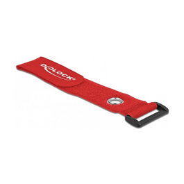 DeLOCK Bridas de cable con lazo y ojal de sujeción Rojo 280 x 38 mm (3 piezas)