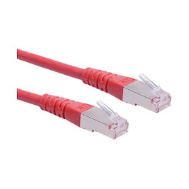 ROLINE 21.15.1381 Patch Cable Cat6 Clase E S/FTP RJ45 Macho 10m Color Rojo, AWG 26, 100 Ω