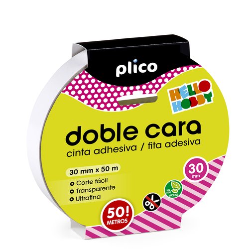 Plico Cinta adhesiva doble cara transparente 30mm x 50m
