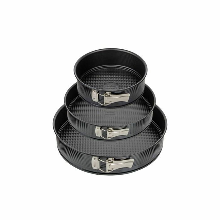 Zenker Juego de 3 moldes redondos desmontables Negro Metalizado 20, 24 y 28 cm