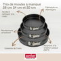 Zenker Juego de 3 moldes redondos desmontables Negro Metalizado 20, 24 y 28 cm