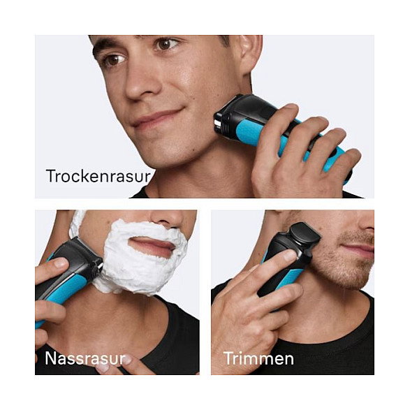 Braun Series 3 3010 BT Black/Blue en Negro y Azul