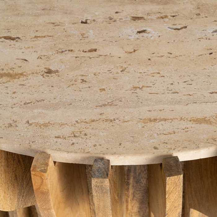 Mesa Centro Madera-Mármol Salón 78,50 X 78,50 X 47 cm