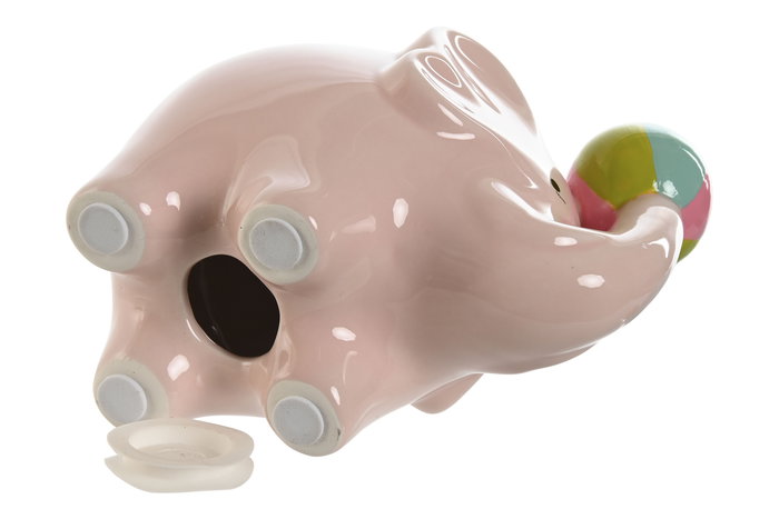 DKD Home Decor Hucha Infantil Elefante Azul Rosa Dolomita (2 Unidades) 11 x 14.5 x 17 cm