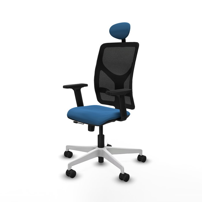 PIQUERAS Y CRESPO Silla de oficina Motilla con mecanismo Sincro/Traslack Azul claro/Negro