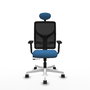 PIQUERAS Y CRESPO Silla de oficina Motilla con mecanismo Sincro/Traslack Azul claro/Negro