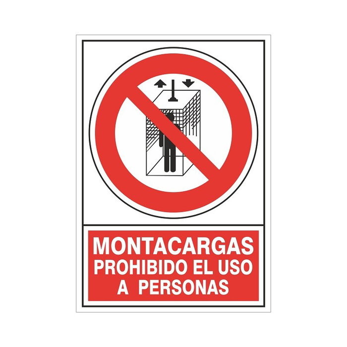 DUVER Señal 428 Montacargas Prohibido El Uso A Personas 295x210mm Plástico DUVER Señal 428 Montacargas Prohibido El Uso A Personas 295x210mm Plástico