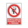 DUVER Señal 428 Montacargas Prohibido El Uso A Personas 295x210mm Plástico
