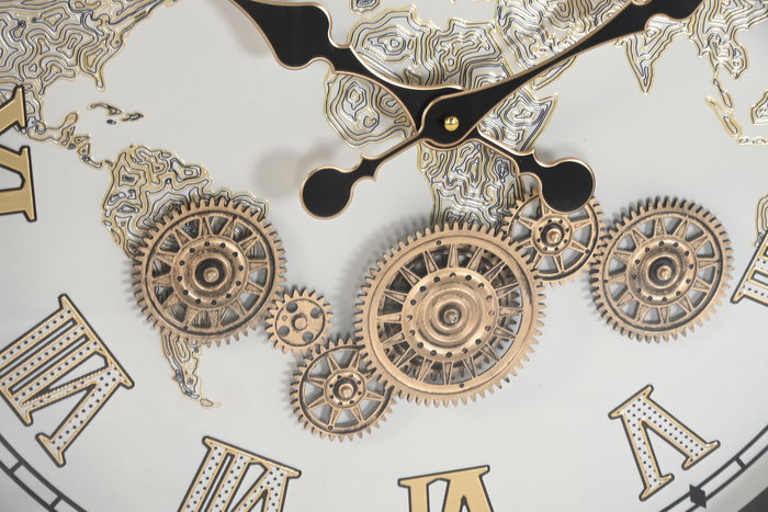 DKD Home Decor Reloj de Pared de Abeto y Cristal Blanco y Natural DKD Home Decor Reloj de Pared de Abeto y Cristal Blanco y Natural