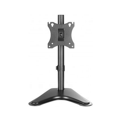 Manhattan Soporte de Monitor Ajustable para Escritorio, Inclinación/Giro/Rotación, Compatible con Pantallas 17-27" (43-68 cm), VESA 75x75/100x100 mm, Hasta 7 kg, Negro