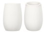 Berilo Vaso de poliresina blanco rayas para baño 8x11x8 cm (Set de 12)