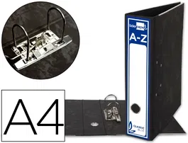 Liderpapel Archivador de Palanca A4 Classic Blue, Cartón Entrecolado, 80mm Lomo, Negro, Compresor Metálico