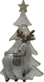 DKD Home Decor Figura de Reno Blanco y Dorado