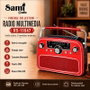 SAMI Radio multimedia de 3 bandas rojo con alimentación AC/bat/solar