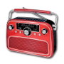 SAMI Radio multimedia de 3 bandas rojo con alimentación AC/bat/solar