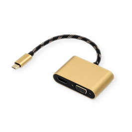 ROLINE Adaptador Gráfico USB Type C con HDMI y VGA 12.03.3165