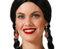 Atosa Pendientes de Guitarra Roja con Toques Florales