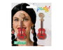Atosa Pendientes de Guitarra Roja con Toques Florales