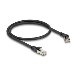 DeLOCK Cable de red RJ45 Cat.8.1 S/FTP 45° a recto 0,5 m Negro