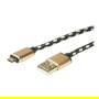 ROLINE 11.02.8819 Cable USB 2.0 Tipo A Macho a Micro-USB B Macho Reversible 0.8m Negro y Oro