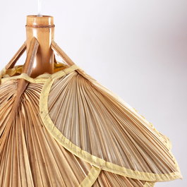 Lámpara Colgante de Ratán Kayleigh SKD-P3000, Diseño Natural con Cable Regulable, Bombilla E27