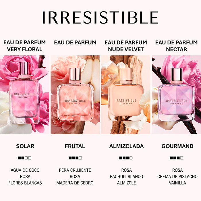 Givenchy Irresistible Nectar Eau de Parfum Vaporizador 80 ml - Fragancia Mujer Dulce con Notas de Rosa Glaseada, Crema de Pistacho y Madera de Vainilla