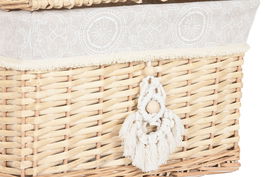 DKD Home Decor Cesta Boho Natural Mimbre 26 x 25 x 36 cm Set de 2