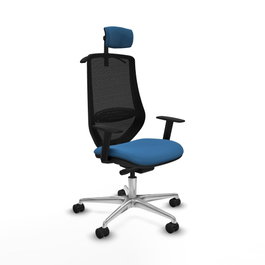 PIQUERAS Y CRESPO Silla de oficina Mardos con mecanismo Sincro/Traslack, Azul claro y Negro