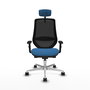 PIQUERAS Y CRESPO Silla de oficina Mardos con mecanismo Sincro/Traslack, Azul claro y Negro