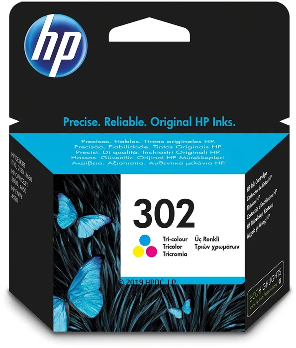 HP Cartucho de tinta 302 tricolor estándar F6U65AE original