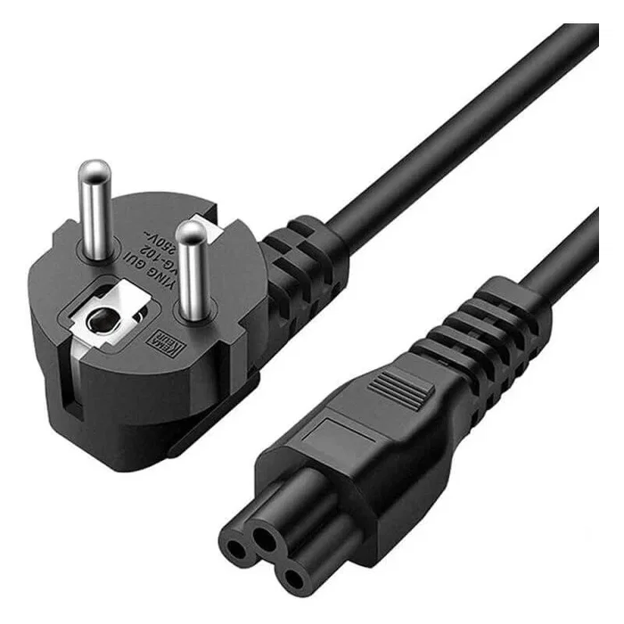 Generico Cable de Alimentación IEC-320-C5 (Conector Trébol) 1.8 m Negro, Compatible con HP, Acer, Dell, Sony, Lenovo, LG, Samsung, para Portátil, Monitor, TV