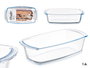 VIVALTO Bandeja Rectangular Borosilicato con Asas 1600 ml Transparente 27x14x7.2 cm (Set de 12)